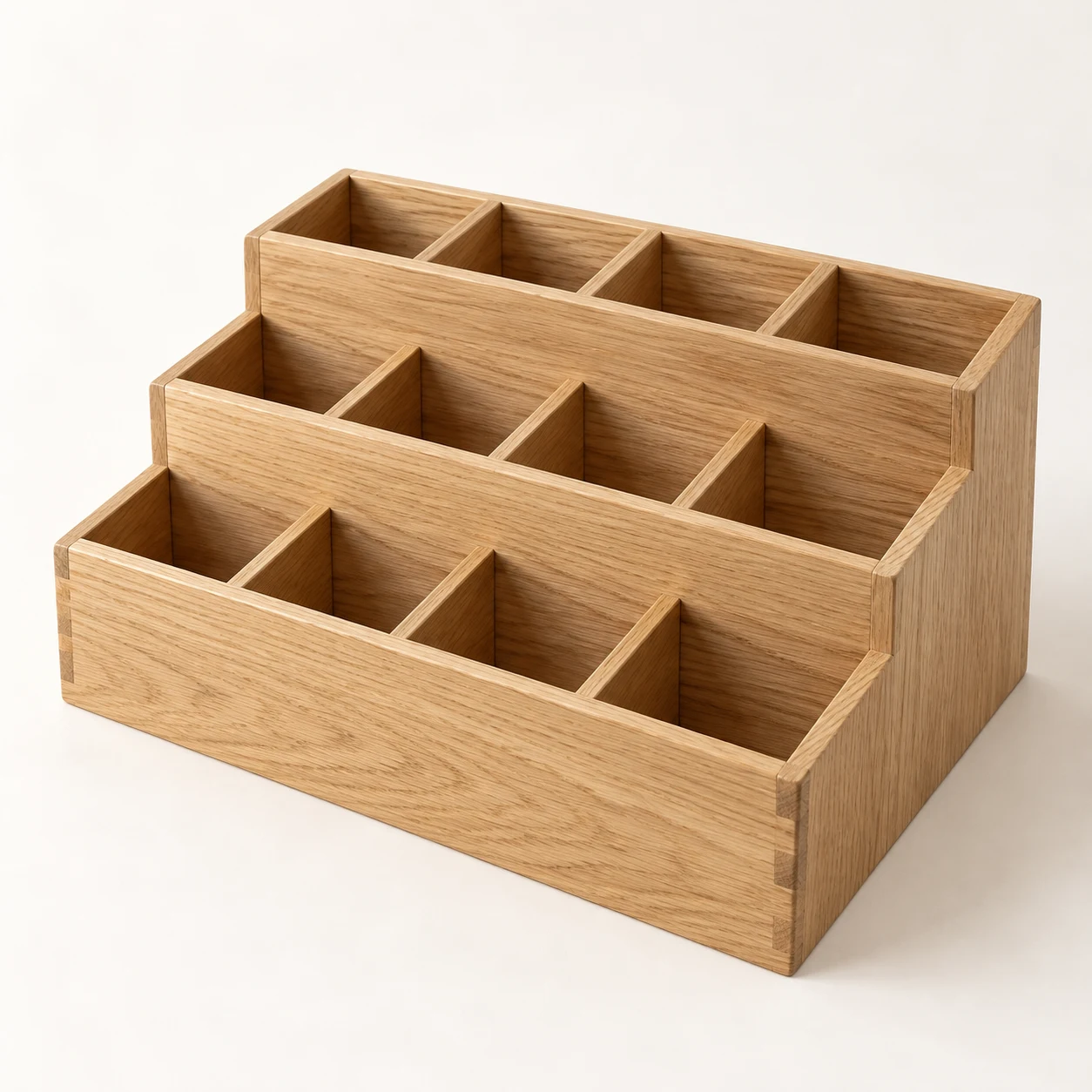 Oka Grand Terrace, 12-compartment white oak pen holder